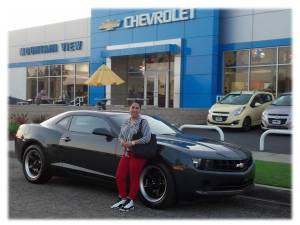 Congratulations! Enjoy your new Camaro. WOW!!! What a ride! Vanessa set a goal in 2010 and today she let me and Mountain View Chevrolet help her get to that goal. Nice!